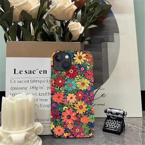 ZHEGAILIAN Case for iPhone 14 Plus,Colorful Red Flowers 2 in 1 Hard Shell + Silicone,Shockproof Bumper Drop Protective Compatible with iPhone 14 Plus thumbnail 5