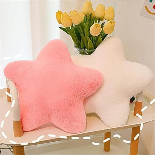 Herfair Kuschelkissen Kinder Sternkissen, Weiche Flauschige Sternform Zierkissen Sofakissen, Plüsch Kissen Dekokissen für Kinderzimmer Schlafzimmer Deko (Weiß,30 cm) thumbnail 6