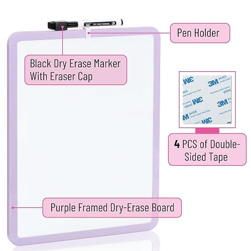 Mr. Pen- Dry Erase Board, 14” x 11” with a Black Dry Erase Marker, Small Mini White Board for Students thumbnail 4