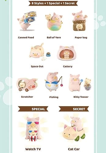 maidimiao Lulu The Piggy Cat ur Day Caturday Series 1PC Cute Pig Blind Box Figures Collectible Toys Birthday Gift thumbnail 5