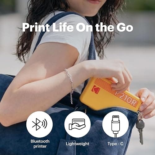 KODAK Mini 2 Retro 2x3 Portable Photo Printer, 4PASS, 38 Sheets, Black | Bluetooth, iPhone & Android Smartphone Compatible, Smudge-Proof, Water-Resistant, Fade-Resistant thumbnail 12