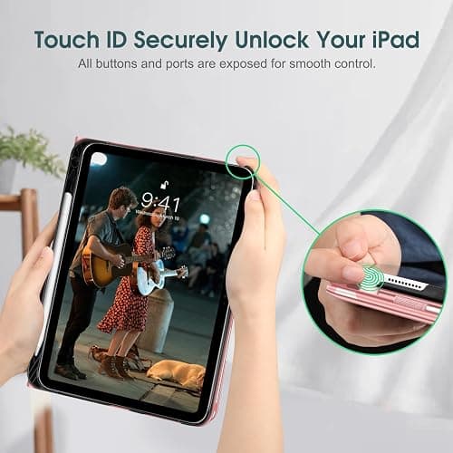 Fintie Case for iPad (A16) 11th Generation 11 Inch (2025), iPad 10th Generation 10.9 Inch (2022), Multi-Angle Viewing Protective Stand Cover with Pencil Holder & Pocket, Strawberry Cow thumbnail 8