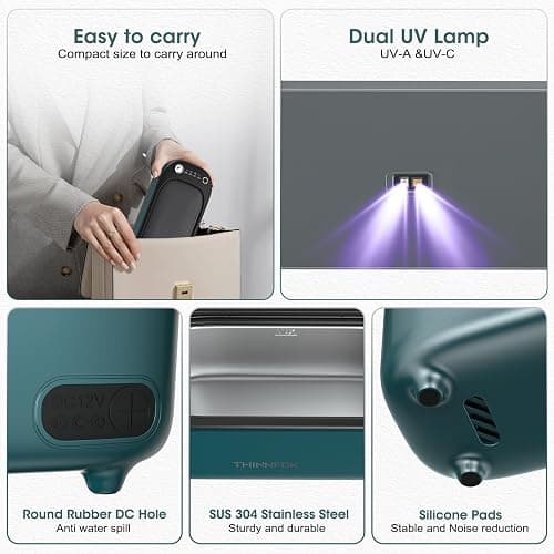 Ultrasonic Jewelry Cleaner, Jewelry Cleaning Machine Smart Variable Frequency 47KHz - 50KHz, Professional Sonic Cleaner with UV for Rings, Glasses, Watches, Dentures, Retainer, Earrings, Necklaces thumbnail 7