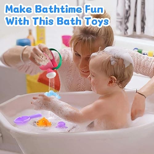 Baby Bath Toys for Kids Ages 1-3 5 PCS Toddler Bath Toys Mold Free for 2-4 Bathtub Sand Beach Pool Water Toddler Toys & Christmas Birthday Gifts (Color Random) thumbnail 5