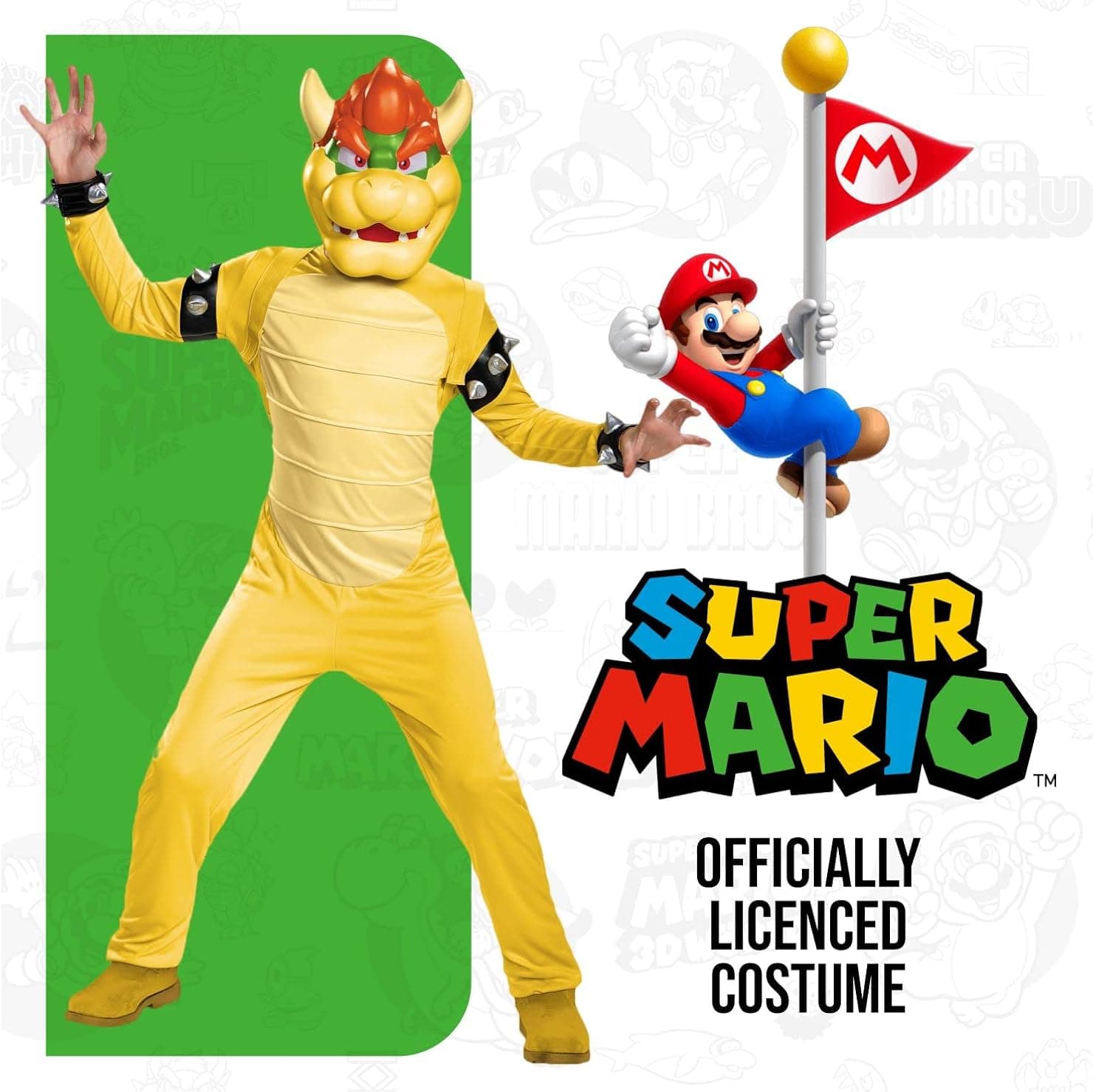 Disguise Bowser Costume for Kids, Official Nintendo Super Mario Bros Bowser Outfit thumbnail 3
