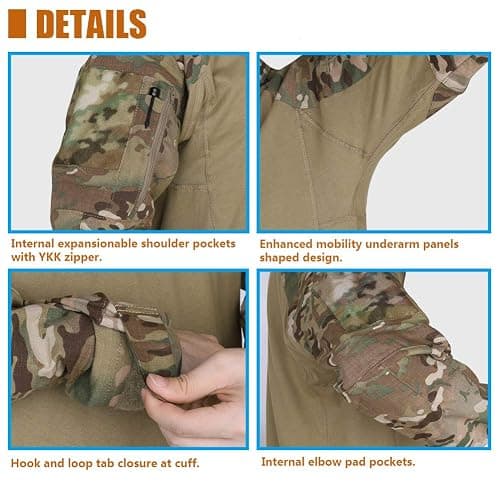 KRYDEX Tactical G4 Combat Shirt Ripstop Rapid Assault Long Sleeve Shirt with Elbow Pads thumbnail 2