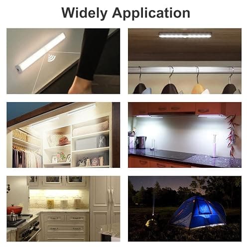 CCBASEBALL Motion Activated RV Step Lights, 10 LED Battery Operated Motorhome Motion Sensor led Light Strip, Magnetic Night Light Bar for Motorhome Travel,Travel Trailers, Camper (2 Pack) thumbnail 6