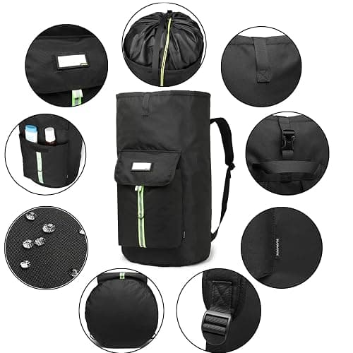 SUOVOCK laundry bag backpack,extra-large heavy duty laundry bags,laundry backpack for college students,drawstring closure (Black Laundry Backpack Bag) thumbnail 4