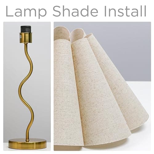 KUNJOULAM Small Table Lamp, Bedside Nightstand Lamp with Umbrella Form Fabric Lampshade, Morden Mini Desk Lamp for Bedroom Home Office Decor thumbnail 6