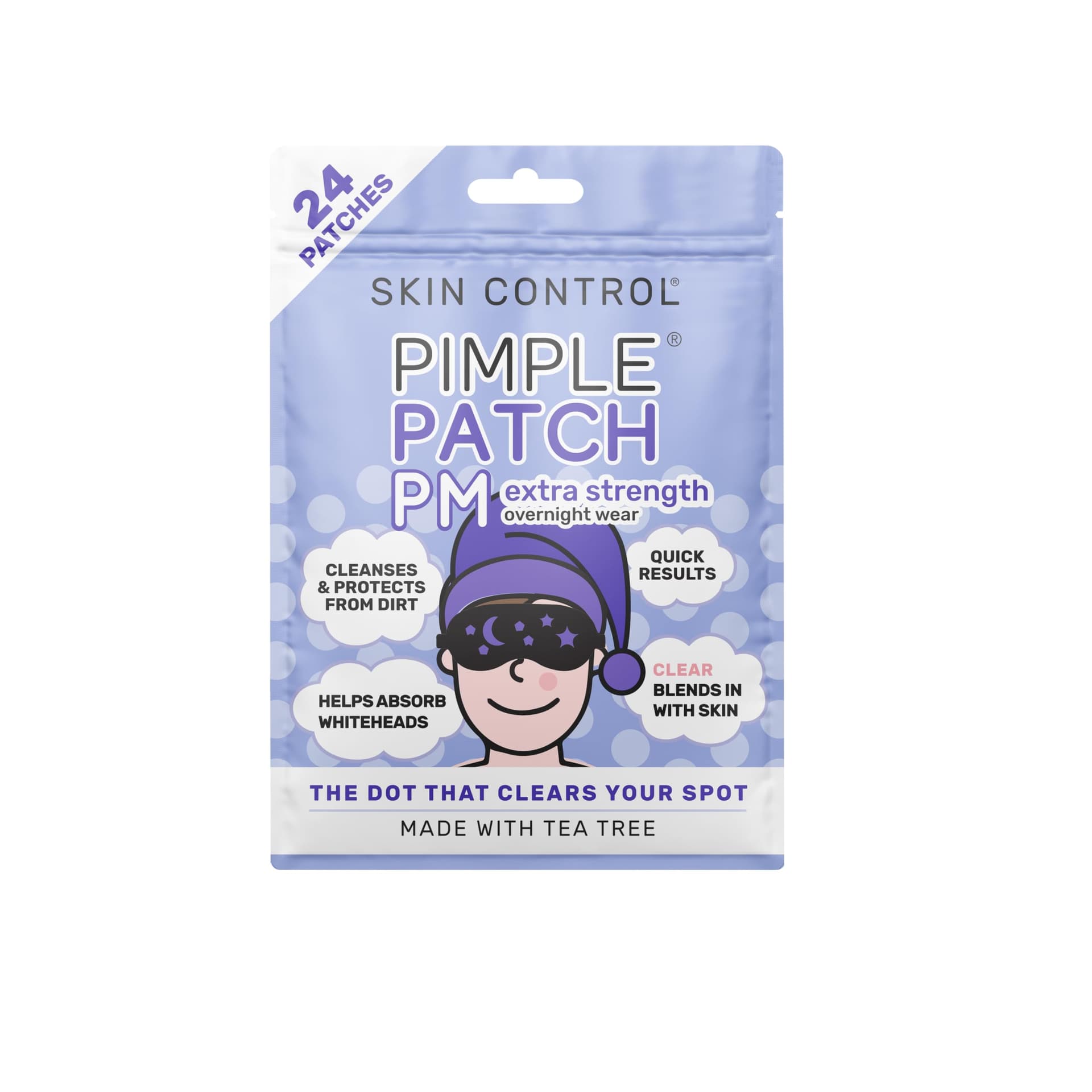 Skin Control Pimple Patch PM Nightime Pack, 24 Acne Patches for Overnight Wear - Image 1