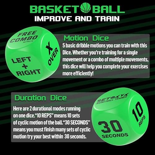 SETOXYX Basketball Dribble Skills Dice Set - Training Equipment - Basketball Gift for Boys.Dribble Skills Training for Beginner from 0 to 1.Kids Party Favors thumbnail 3