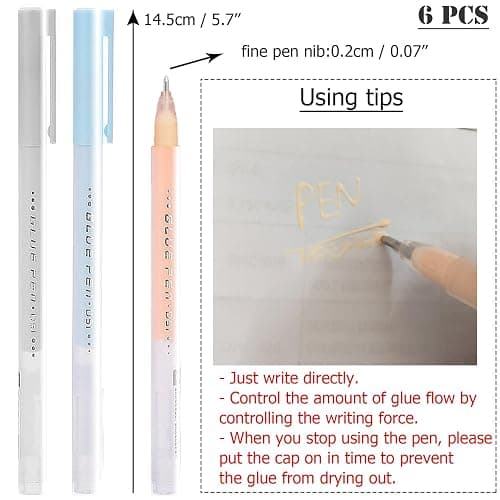 12 pcs Scrapbook Glue Pen Set, CNYMANY Quick Dry Crafting Fabric Liquid Glue Pen for Scrapbooking Card Making DIY Drawing Papercrafts thumbnail 3
