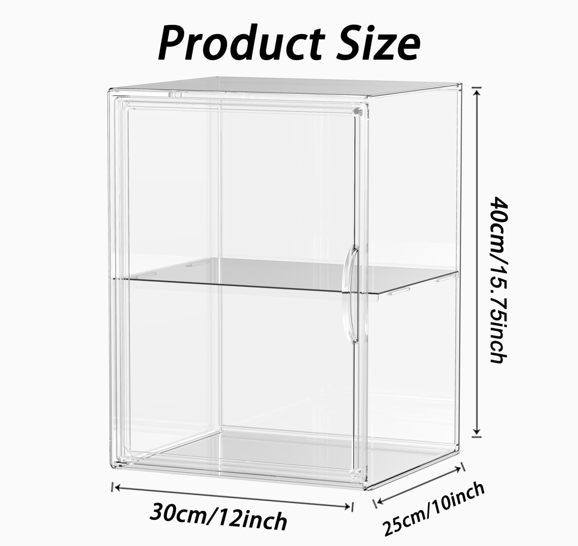 Acrylic Display Case for Collectibles, Stackable Figure Display Case, Handbag Storage with Movable Panels for Pop Figure, Toys, Sports Memorabilia, Handbag Organizer, Books thumbnail 4