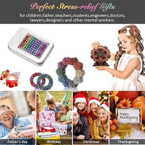 HMifjUM 216/343Pcs Magnetic Fidget Balls - Stacking Magnetic Balls Construction Building Blocks, Magnet Educational Toy Blocks Sticks Stacking Toy Set for Kids and Adult (216 PCS) thumbnail 4