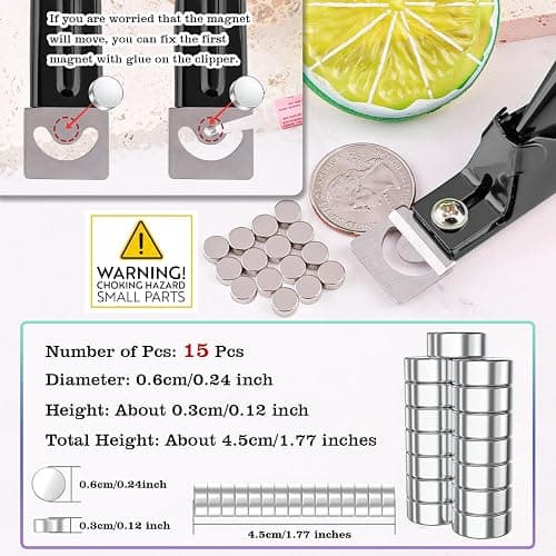 Black Premium Adjustable Nail Clippers with Magnets Sizers for Acrylic Nails, Stainless Steel Nail Cutter Trimmer for Artificial Fake False Tips Manicure Sharp Blade Clip Tool for Salon Beauty thumbnail 2