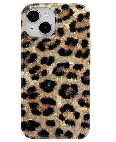 J.west Compatible with iPhone 15 Plus Case, Phone Case iPhone 15 Plus, Soft Sparkly Leopard Print Pearly Thinfoil Animal Design Women Girl Protective Case Phone Cover for iPhone 15 Plus 6.7" - Image 1