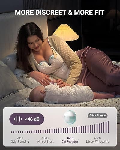 comfyer Heated Breast Pump Hands Free, Industry-Leading Heating Tech, Innovative Magnetic Charging Base, App Discreet Control, 20pcs Breastmilk Storage Bags Included, Hospital-Grade Suction, 2 Pack thumbnail 8