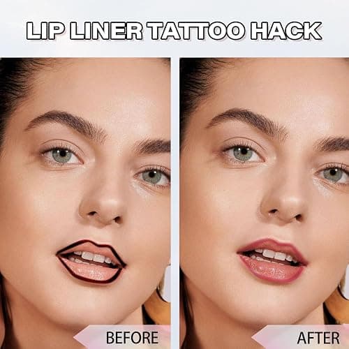 Cilrofelr Peel Off Lip Liner Stain, Long Wear Tattoo Lip Liner with Tweezer, Peel Off Lip Stain with Matte Finish, Long Lasting, Waterproof, Transfer-proof, Highly Pigmented Color (Rose) thumbnail 2
