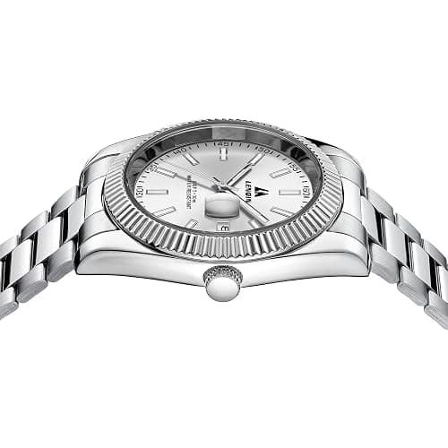 LN LENQIN Mens Watches Stainless Steel Watches Men Analog Quartz Watch 30M Waterproof Mens Wristwatches Business Designer Watch thumbnail 5