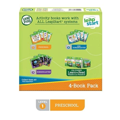 LeapFrog LeapStart Preschool 4-in-1 Activity Book Bundle with ABC, Shapes & Colors, Math, Animals thumbnail 7