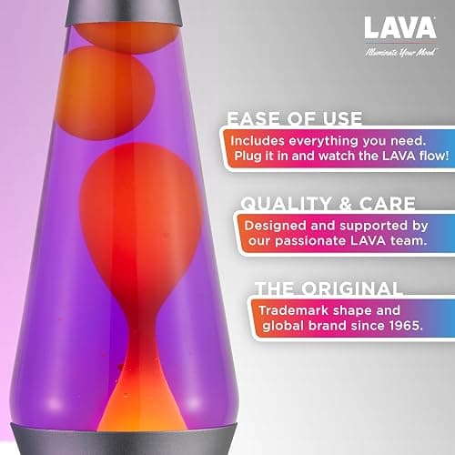 Lava® Lamp - 14.5" Purple Sunset - The Original Motion Light - Yellow Wax and Purple Liquid - Item #2635 (Amazon Exclusive) - Purple thumbnail 2