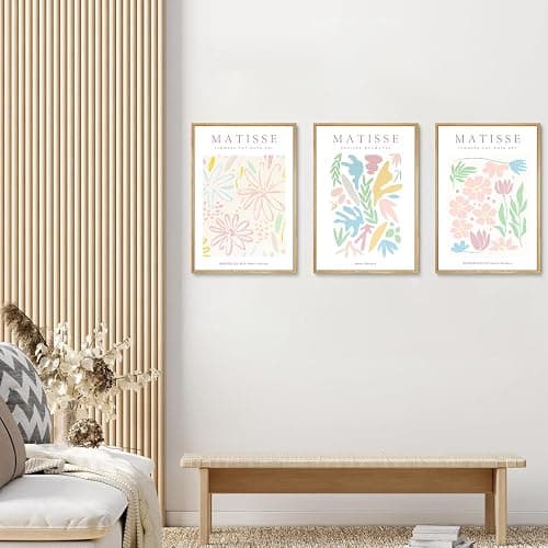 3 Pcs Danish Pastel Henri Matisse Wall Art Colorful Flower Market Canvas Wall Decor Mid Century Modern Boho Pictures Paintings Posters for Living Room Bedroom Home Decorations 12x16in Unframed thumbnail 5