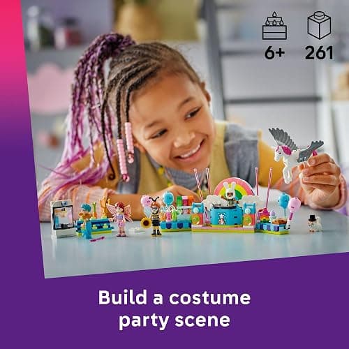 LEGO Friends Costume Party with Unicorn & Fairy Pretend Play Building Toy - Interactive Storytelling Playset with Cat and Unicorn Toys - Creative Birthday Gift Idea for Girls & Boys, 6+ - 42661 thumbnail 2