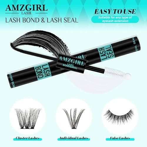 Lash Bond and Seal Waterproof,Eyelash Extension Glues for Lash Clusters,Lashes Glue Long Lasting Eyelashes Glue and Lock for DIY Lash Extensions Super Strong Hold 72 Hours at Home thumbnail 2