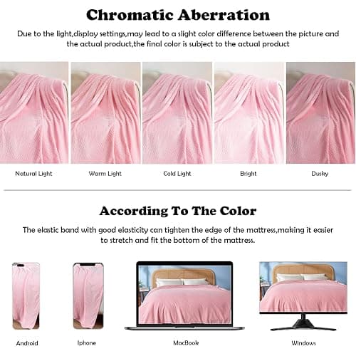 NEWCOSPLAY Super Soft Throw Blanket Pink Premium Silky Flannel Fleece Leaves Pattern Lightweight Bed Blanket All Season Use (Pink, Throw(50"x60")) thumbnail 6