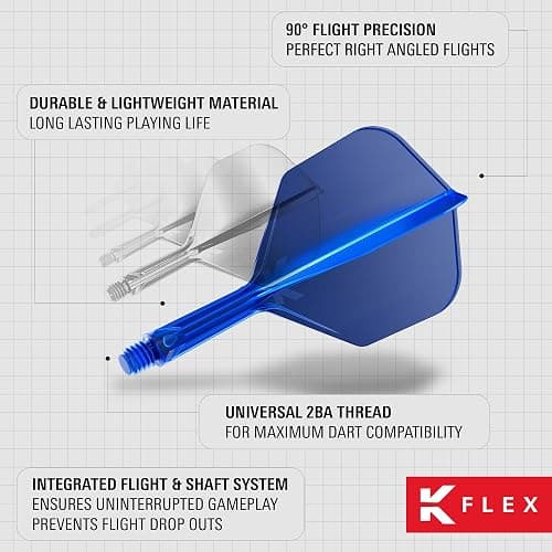 Target Darts K Flex Integrated Dart Flight and Shaft, No.6 | 3-Pack K-Flex - No. 6, Kflex Precision-Molded 2-in-1 Dart Flights and Dart Shaft | Professional Dart Accessories thumbnail 6