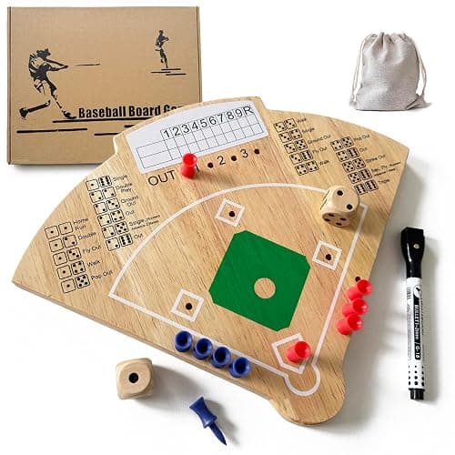 Baseball Board Game, Oak Made Leisure Game for Sport Battle Table Game for Family Party Holiday Coffee Travel Time Gameboard - Image 1