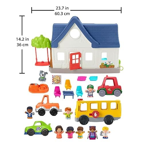 Fisher-Price Little People Toddler Gift Set, Ready for Summer, Interactive Play House with Musical School Bus thumbnail 3