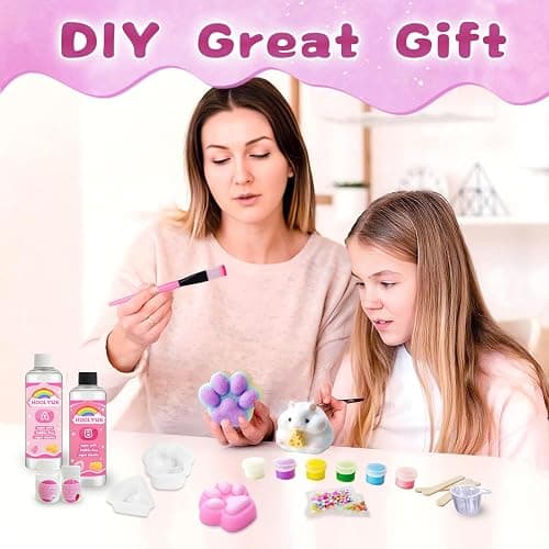 HOOLYUK Taba Squishy Kit, DIY Squishy Making Kit 1:1 AB Liquid Silicone, FuFu Squishy Kit with Mold, Flocking Powder - Stress Relief Entertainment Gifts for Any Occasion thumbnail 7