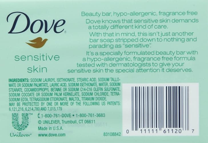 Sensitive Skin Unscented HypoAllergenic Beauty Bar 2 Ea thumbnail 2