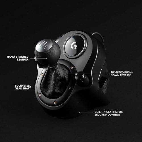 Logitech G923 Racing Wheel and Pedals, TRUEFORCE Force Feedback + Logitech G Driving Force Shifter - Real Leather, For PS5, PS4, PC, Mac - Black thumbnail 8