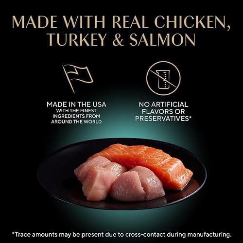 Sheba Perfect Portions Wet Cat Food Cuts in Gravy, Roasted Chicken Entree, with Sustainable Salmon, Tender Turkey Entree, 2.6 oz. Twin-Pack Trays (24 Count, 48 Servings) thumbnail 2