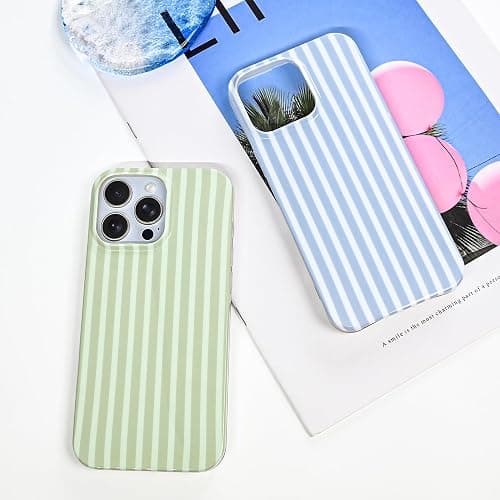 SleekCover Compatible with iPhone 16 Pro Case,Cute Aesthetic Striped Pattern Cover for Women Girls,Soft TPU Shockproof Protective Stylish Kawaii Phone Case for iPhone 16 Pro 6.3",Pink thumbnail 7