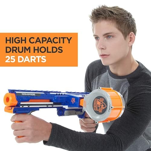 NERF Rampage N-Strike Elite Toy Blaster with 25 Dart Drum Slam Fire for Kids, Teens, & Adults (Amazon Exclusive) thumbnail 4