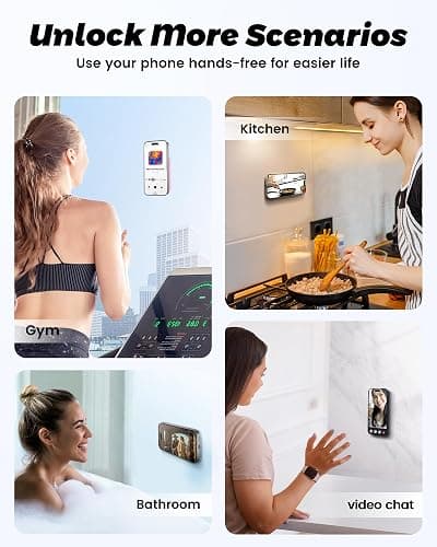amBand Magnetic Suction Phone Mount for MagSafe Case, Silicone Octo Cup Buddy Sticky Grip Holder for iPhone, Removable Hands-Free Selfie/Video for TikTok Influencers, Women Gift, Light Pink thumbnail 7