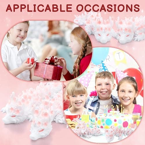 Guiqulai 2pcs 3D Printed Cherry Blossom Dragon Articulated Dragon Fidget Toy Large 12.2 Inch and Small 8.85 Inch for Desk Decor Collectible thumbnail 5