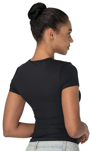 Sunzel Short Sleeve Shirts for Women Slim Fit Double Lined T Shirt with Crew Neck Basic Summer Tops for Workout & Casual thumbnail 2