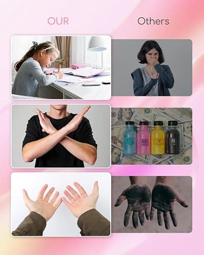 Portable Printers Wireless for Travel, A285M Bluetooth Inkless Thermal Printer Support 8.5" X 11" & A4 Thermal Paper, Small Mobile Printer Compatible with iPhone Android Laptop for Home Receipt, Pink thumbnail 5