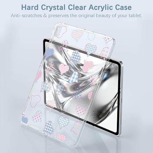 VibrantFruitique for 10.2" iPad 2019/2020/2021,Cute Watercolor Heart Crystal Clear Case,Slim Lightweight Anti-Scratch Soft TPU Bumper Hard Acrylic Back Shell for iPad 7th/8th/9th Gen for Women thumbnail 2
