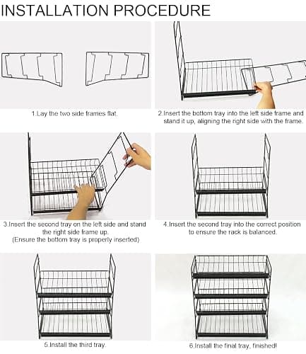 Candy Display Rack, 4 Tier Candy Organizer, Snack Organizer for Countertop, Snack Shelf Chip Rack for Store, Metal Snack Display for Counter, Concession Stand Snack Stand for Store Office Theatre thumbnail 6