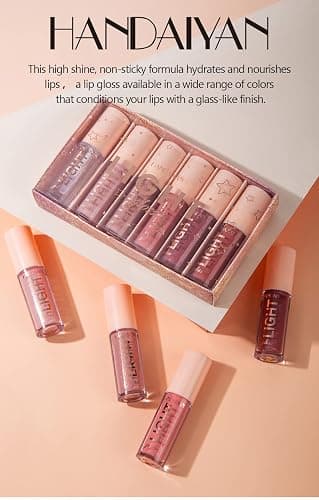BANGFENG 6PCS Lip Oil Light Lipgloss Set, Moisturizing Hydrating Lip Glow Oil Lip Gloss Kit High Shine Lip Plumping Glass Finish Lip Gloss Liquid Lipstick for Women (Set B) thumbnail 3
