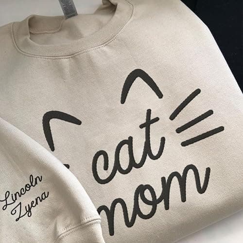 Custom Cat Mom Crewneck thumbnail 3