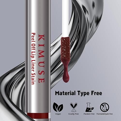 KIMUSE Peel Off Lip Stain, Long Lasting Lip Stain, Waterproof Lip Stain Peel Off, Transfer-Proof, Highly Pigmented Color Lip Liner Stain, Matte Finish - Black Cherry thumbnail 7
