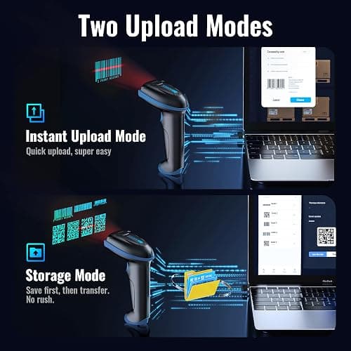 Tera Barcode Scanner with Battery Indicator: 2D Wireless, D5100, Blue | Li-Polymer 2200mAh, USB Wired, 2.4G Wireless, 1D 2D QR Reader, 640*480 CMOS, IP54, Retail Checkout, Warehouse, School Library thumbnail 4