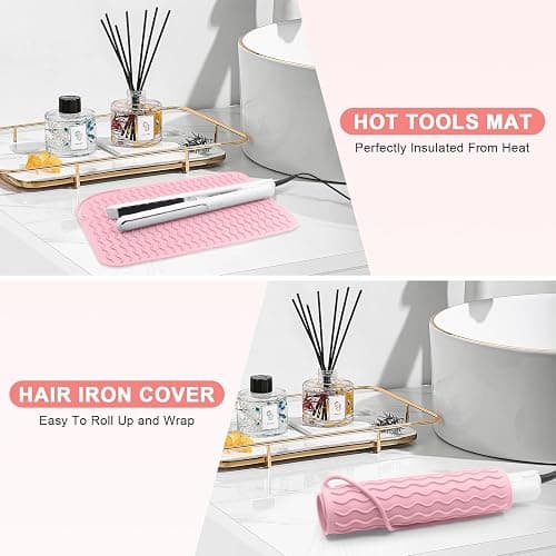 Suafrnut Plus Size Silicone Heat Resistant Mat for Hair Tools(12" x 9") | Portable Travel Hot Tools Pad Cover for Curling Iron, Flat Iron, Hair Straightener and Hair Styling Tools thumbnail 5
