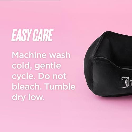 Juicy Couture Crown Bling Black Pet Bed for Dogs and Cats - Small 24" x 14" x 8" thumbnail 4